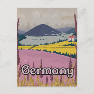 Germany vintage Countryside travel poster Holiday Postcard