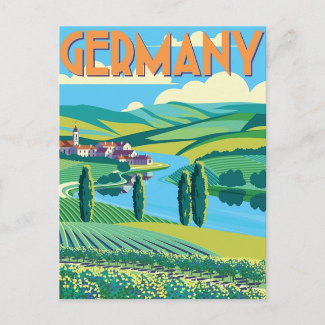 Germany Vintage German Town Bavaria Travel  Postcard (Front)