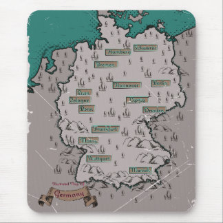 Germany Vintage Illustrated map Mouse Mat