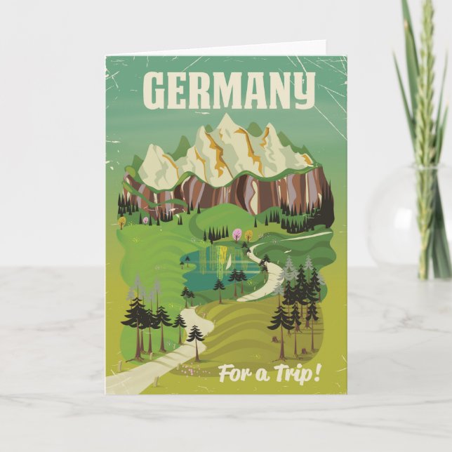 Germany vintage style travel poster holiday card (Front)