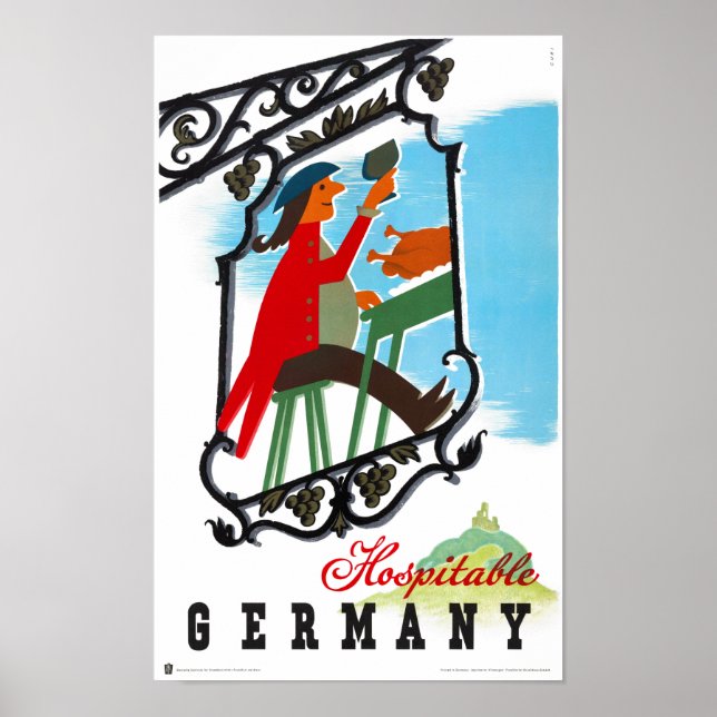 Germany Vintage Travel Poster Restored (Front)