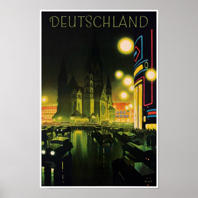 Germany Vintage Travel Poster Restored (Front)