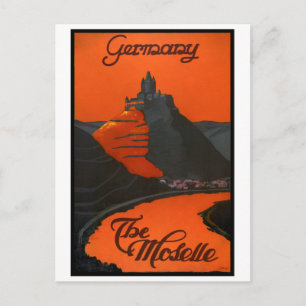 Germany Vintage Travel Poster Restored Postcard