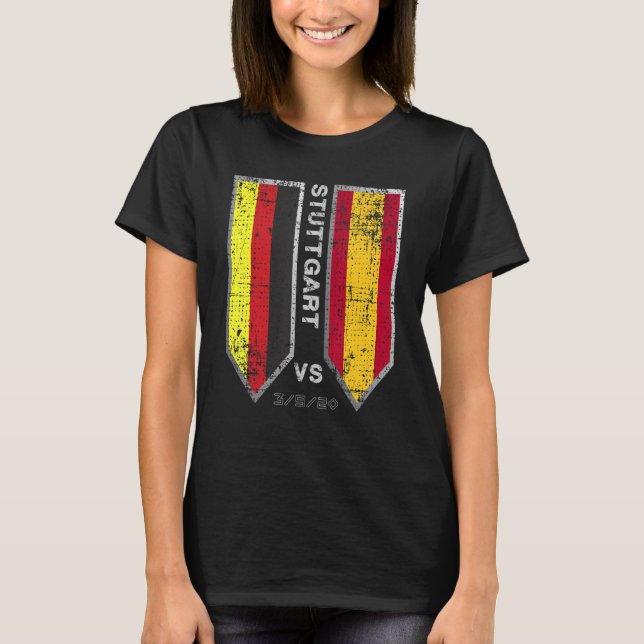 Germany Vs Spain Fan Football Game Stuttgart Outfi T-Shirt (Front)