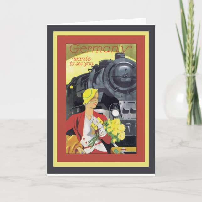 Germany wants to see you Vintage Card (Front)