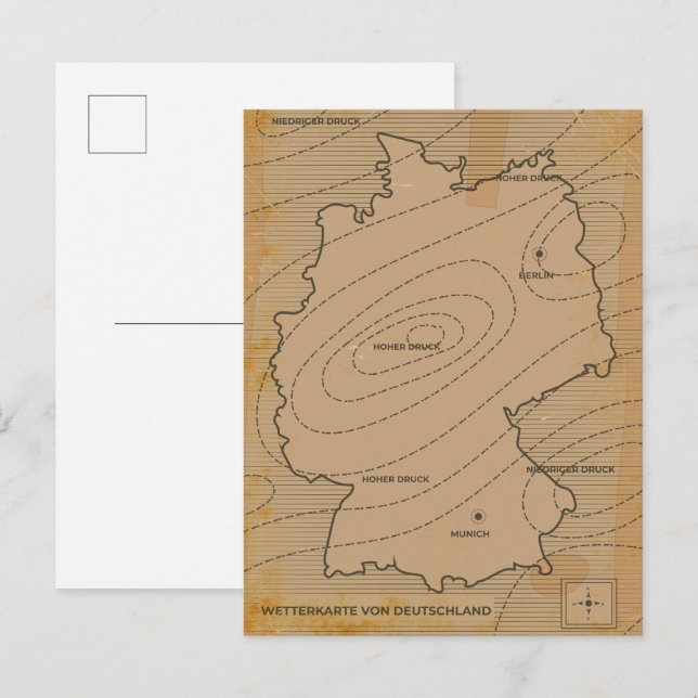 Germany Weather Forecast Invitation Postcard (Front/Back)