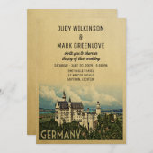 Germany Wedding Invitation Neuschwanstein Castle (Front/Back)