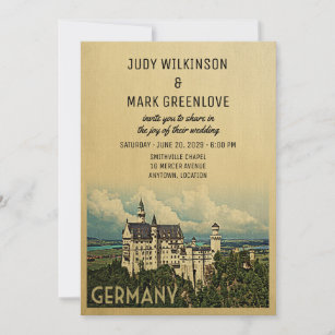 Germany Wedding Invitation Neuschwanstein Castle