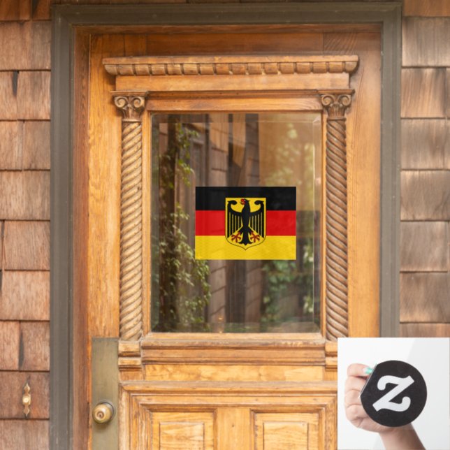 Germany Window Sign, Eagle, Cling, German Flag Cling (Home Door)