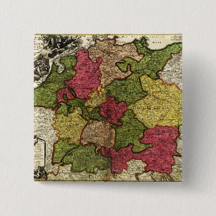 GermanyPanoramic MapGermany 15 Cm Square Badge