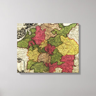 GermanyPanoramic MapGermany Canvas Print