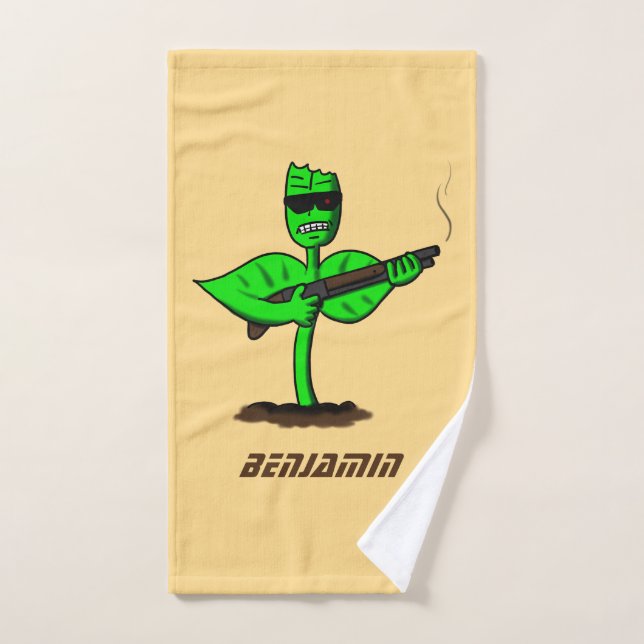 Germinator cyborg plant funny cartoon bath towel set (Hand Towel)