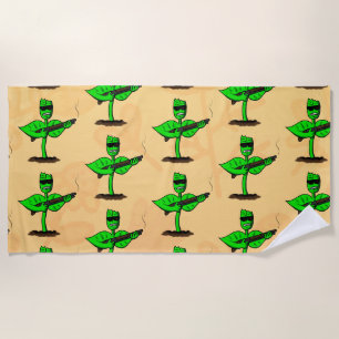 Germinator cyborg plant funny cartoon beach towel