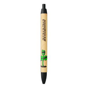 Germinator cyborg plant funny cartoon black ink pen
