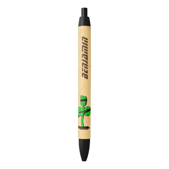 Germinator cyborg plant funny cartoon black ink pen (Front Vertical)