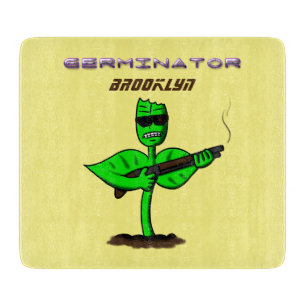 Germinator cyborg plant funny cartoon cutting board