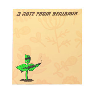Germinator cyborg plant funny cartoon notepad