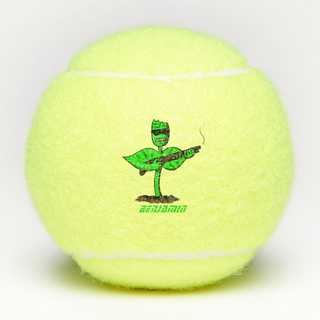 Germinator cyborg plant funny cartoon tennis balls (Front)