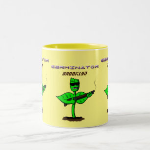 Germinator cyborg plant funny cartoon Two-Tone coffee mug