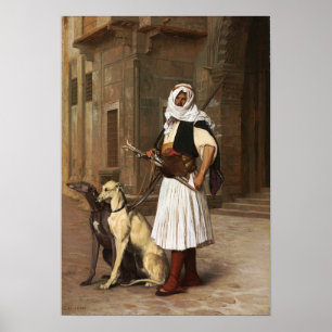 Gérôme - Arnaut With Two Whippets Dogs 1867 Poster