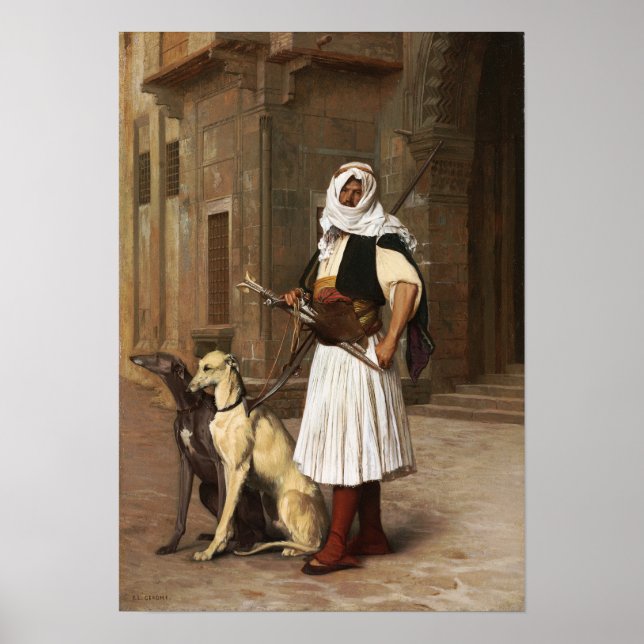 Gérôme - Arnaut With Two Whippets Dogs 1867 Poster (Front)