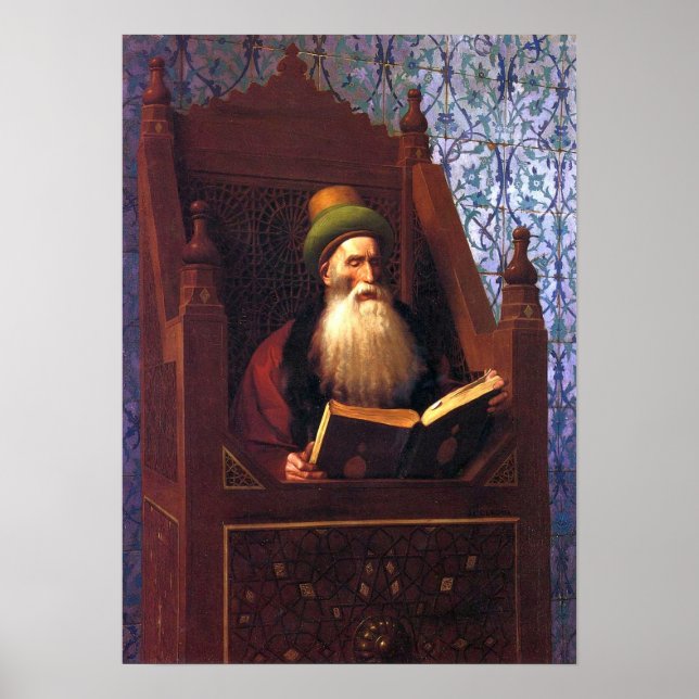 Gérôme - Mufti Reading In His Prayer Stool Poster (Front)