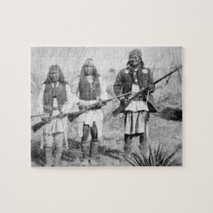Geronimo and three of his Apache warriors, 1886 (b Jigsaw Puzzle