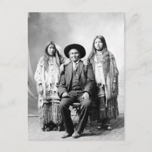 Geronimo and two nieces postcard