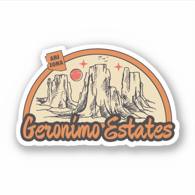 Geronimo Estates, Arizona  Sticker (Front)