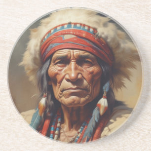 Geronimo Indian Chief Warrior Portrait Coaster