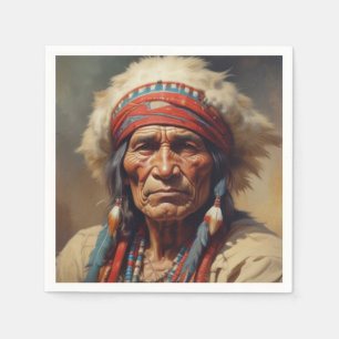 Geronimo Indian Chief Warrior Portrait Napkin