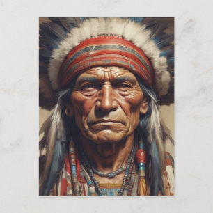 Geronimo Indian Chief Warrior Portrait Postcard