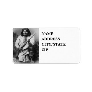 'Geronimo with Gun at the Ready' Label