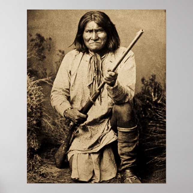 Geronimo with Rifle 1886 Vintage Indian Poster (Front)