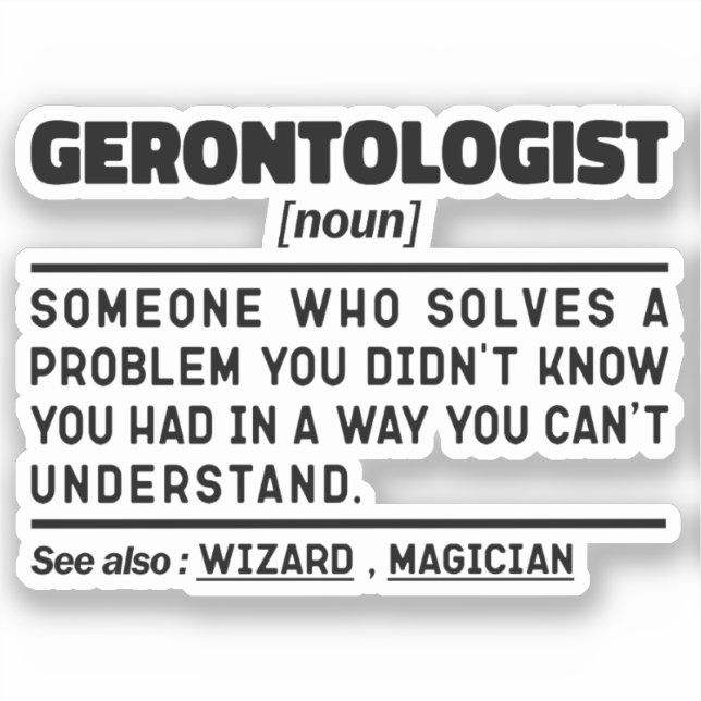 Gerontologist Noun Gerontology Professional Worker (Front)