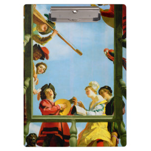 Gerrit Van Honthorst Musical Group Balcony Art Clipboard