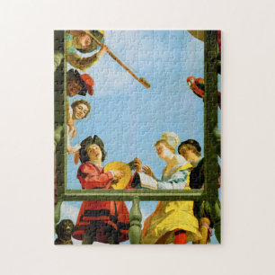 Gerrit Van Honthorst Musical Group Balcony Art Jigsaw Puzzle