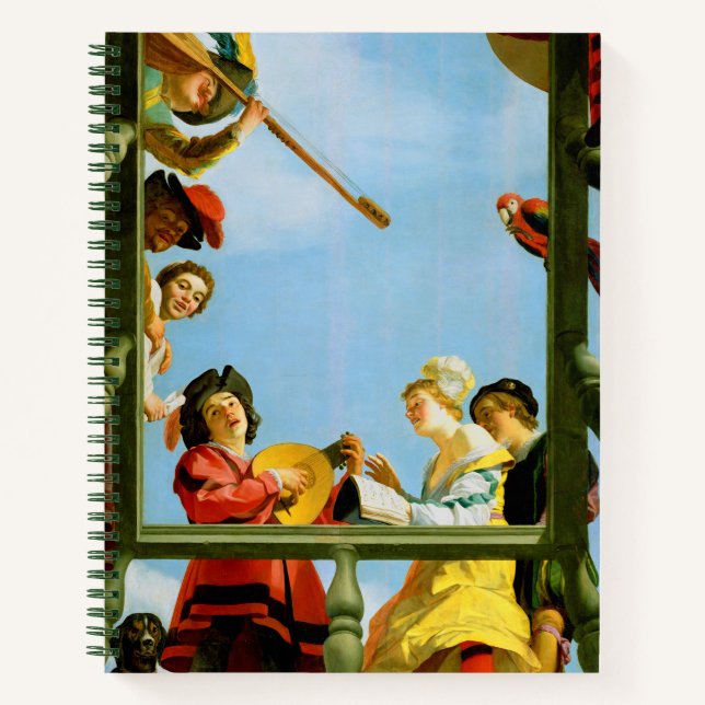 Gerrit Van Honthorst Musical Group Balcony Art Notebook (Front)