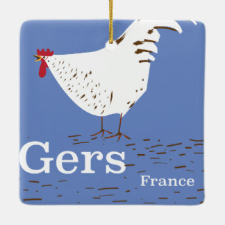 Gers France Vintage travel poster Ceramic Ornament
