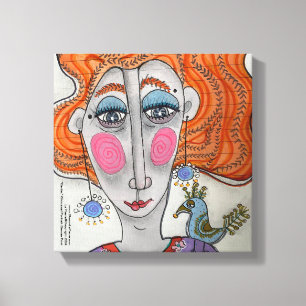 "Gertie," Whimsical Portrait Canvas Print