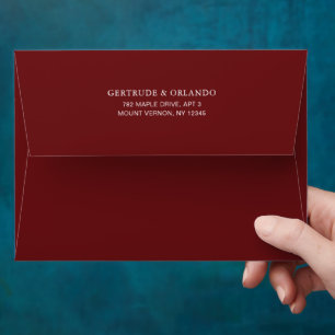 Gertrude Burgundy Wine Classic Elegant Wedding Envelope