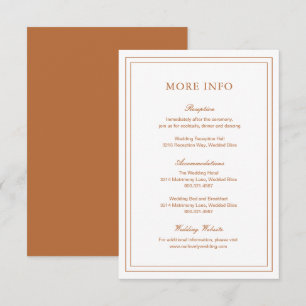 Gertrude Burnt Orange Classic Elegant Wedding Enclosure Card