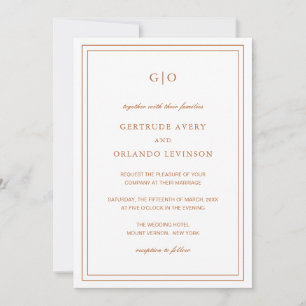 Gertrude Burnt Orange Classic Elegant Wedding Invitation