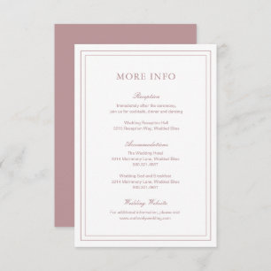 Gertrude Dusty Rose Classic Elegant Wedding Enclosure Card