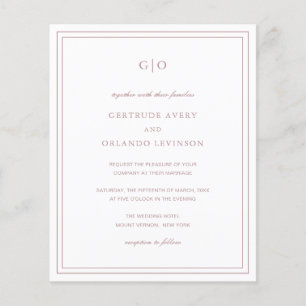 Gertrude Dusty Rose Elegant Wedding Invitation