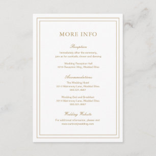 Gertrude Gold Classic Elegant Wedding Enclosure Card