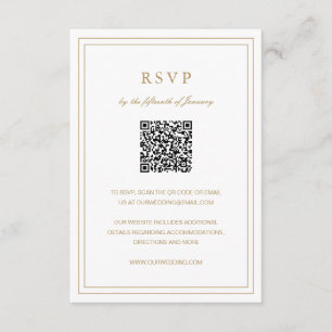 Gertrude Gold Classic Elegant Wedding RSVP Card