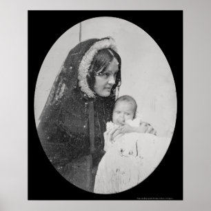 Gertrude Hubbard & Baby Daguerreotype 1855 Poster