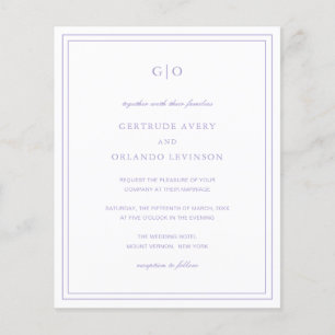 Gertrude Lavender Elegant Wedding Invitation