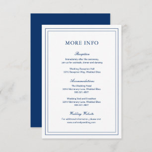 Gertrude Navy Blue Classic Elegant Wedding Enclosure Card